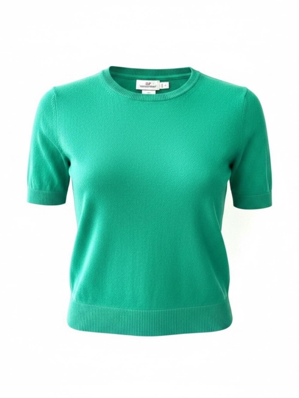 Vineyard Vines Cashmere Luxe Soft Short Sleeve Sweater Sea Green Silk Cotton S - Picture 2 of 11